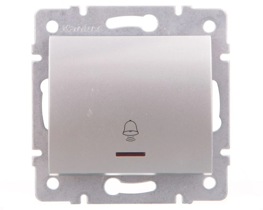 LOGI Łącznik zwierny dzwonek z LED śrubowy 10AX 250V srebrny 021080143 25194 - obrazek 1