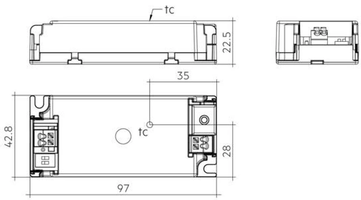 LC 25W 450‑600mA 42V flexC SC SNC4 Zasilacz LED kompaktowy stałoprądowy nieściemnialny ESSENCE TRIDONIC - obrazek 3