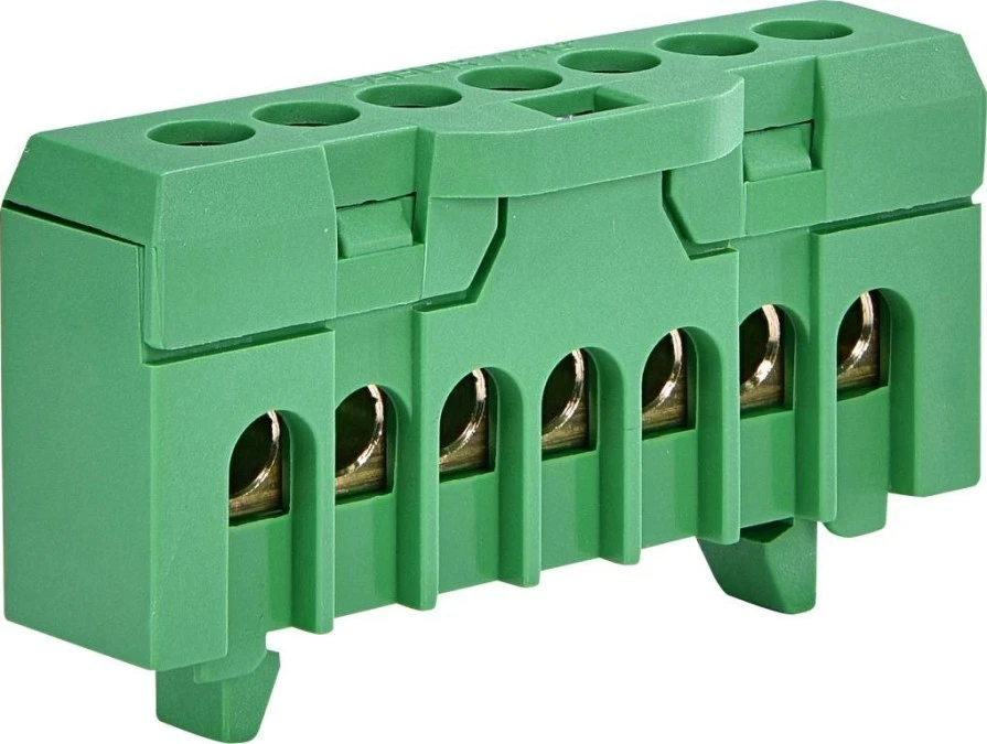 Listwa zaciskowa (1,5‑10/16)mm2, 7 otworów, zielona ESC‑QBLOK7002 003903205 - obrazek 1