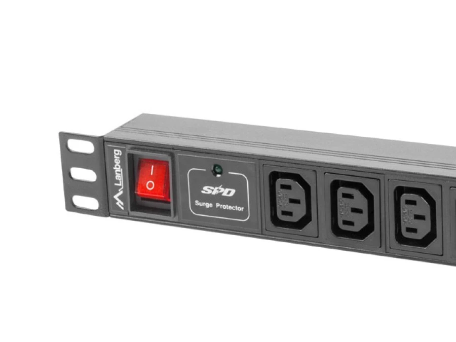 Listwa zasilająca RACK PDU 1U 10A 10xIEC C13 2m czarna C14 PDU‑10I‑0200‑IEC‑BK - obrazek 3