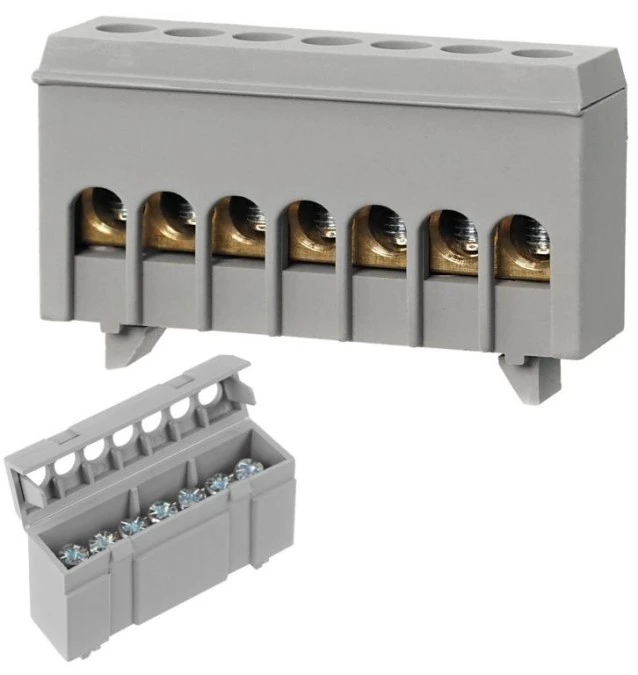 Listwa zaciskowa 7‑polowa 1‑16mm2 szara LZMI‑W7 - obrazek 2