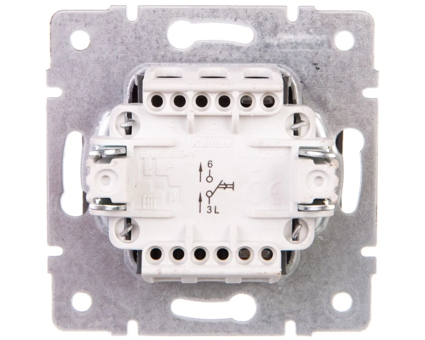 LOGI Łącznik zwierny dzwonek śrubowy 10AX 250V grafit 021030141 25249 - obrazek 2