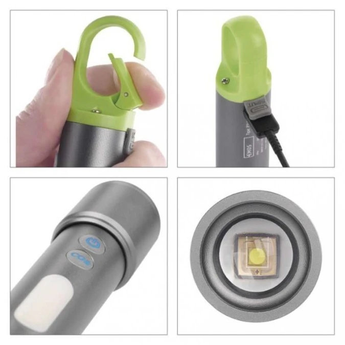 Latarka metalowa LED 600 lm, ładowalna P3118 - obrazek 3