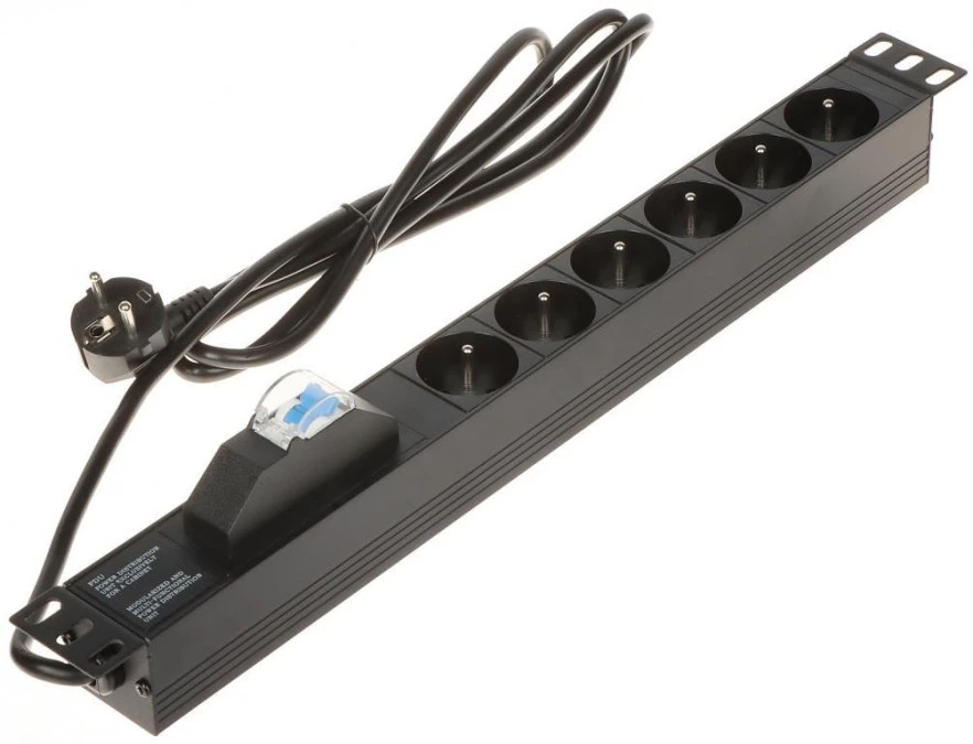 Listwa zasilająca do szaf RACK 19cali PD‑6/R‑1P 1.8m - obrazek 1