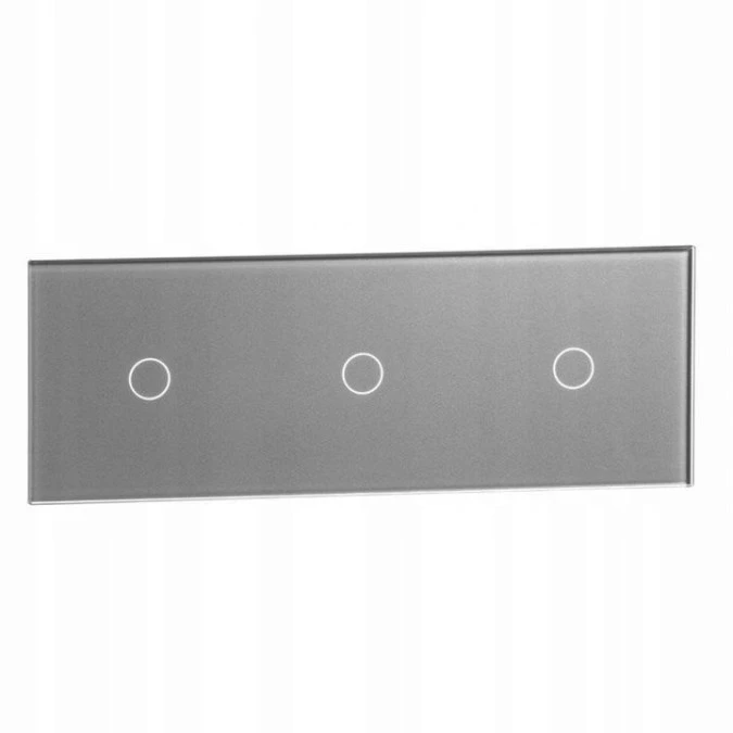 Livolo SREBRNY METALIZOWANY PANEL SZKLANY 1+1+1 70111‑64 - obrazek 1