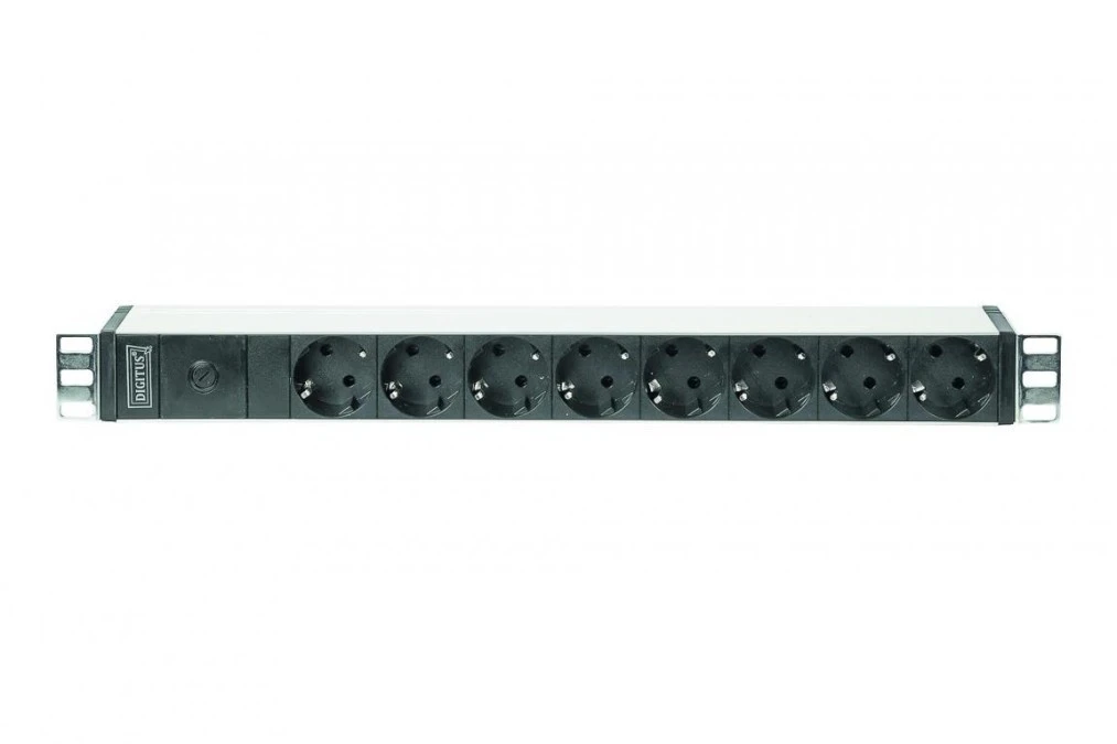 Listwa zasilająca PDU 19 Rack 8x gniazdo schuko 2m 1x wtyk C14 10A aluminiowa DN‑95410 - obrazek 2