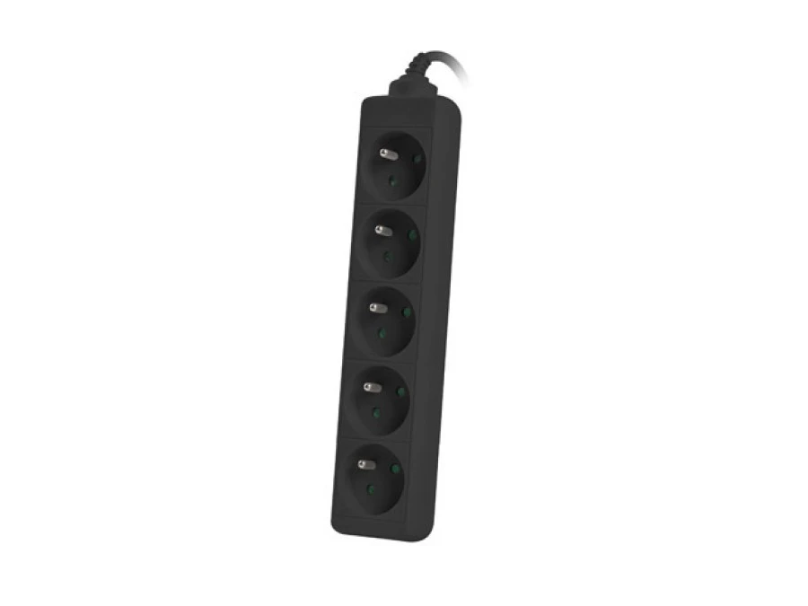 Listwa zasilająca 5‑gniazd do UPS 1m czarna PS0‑05E‑0100‑IEC‑BK - obrazek 1