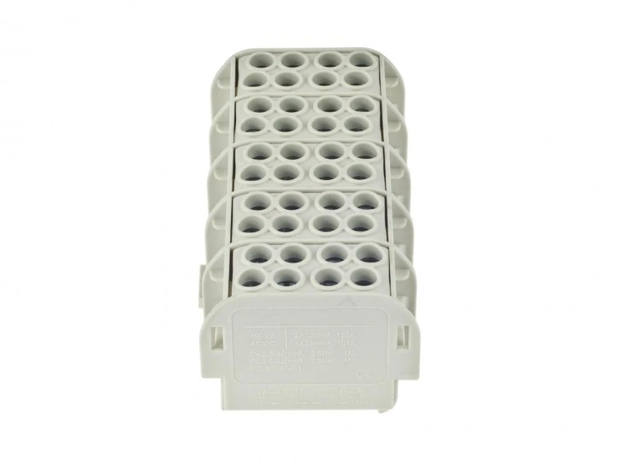 Listwa zaciskowa pięciopolowa ZGX 5x(1x25/2x16) mm2 (szara) ENE‑00511 - obrazek 2