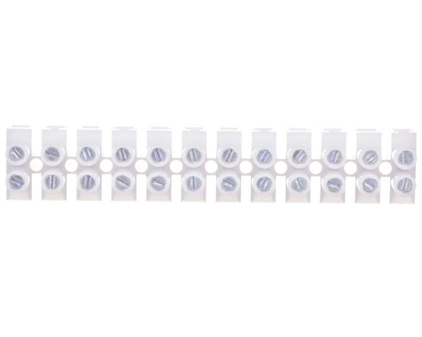 Listwa zaciskowa gwintowa 1,5mm2 12‑torowa poliamidowa PA66 z podkładką biała LPA12‑1.5 89091110 - obrazek 1
