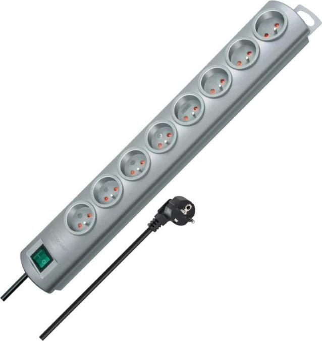 Listwa zasilająca Primera‑Line 8 gniazda srebrny 2m H05VV‑F 3G1,5 *FR/BE* 1153394028 - obrazek 1