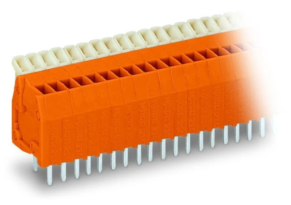 Listwa zaciskowa do płytek drukowanych 5‑torowa pomarańczowa raster 2,54mm 234‑505 /85szt./ - obrazek 1