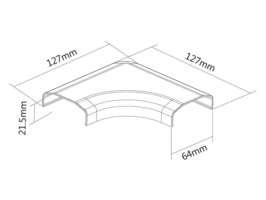 Listwa maskująca do kabli narożna Maclean MC‑697 W 127x127x21,5 mm plastik systemowa MC‑697 - obrazek 3