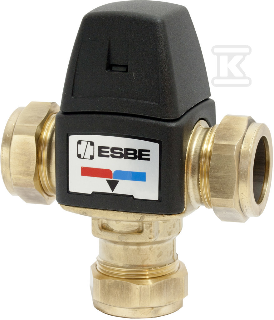 Termostatyczny zawór mieszający VTA353, regulator temperatury 35-60oc, KVS 1.5 22mm CPF 31105200 - obrazek 1