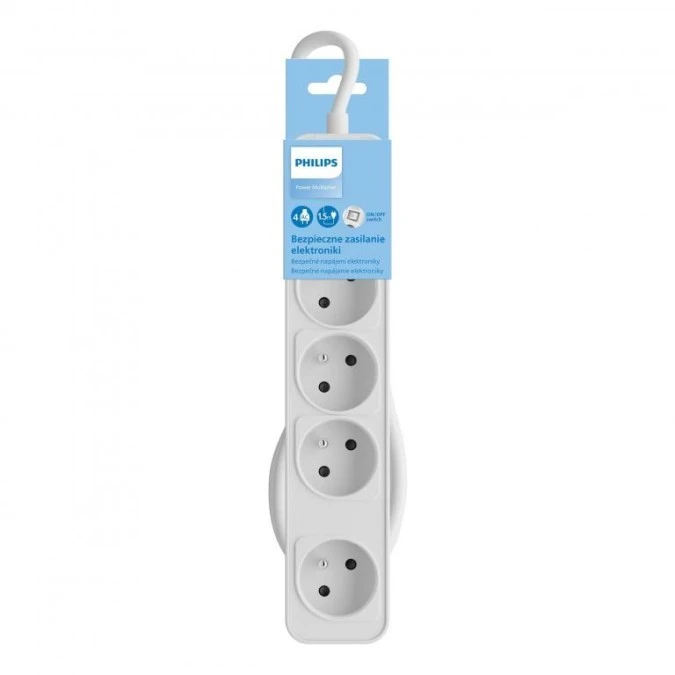 Listwa zasilająca Philips z wyłącznikiem 4 gniazda - obrazek 2