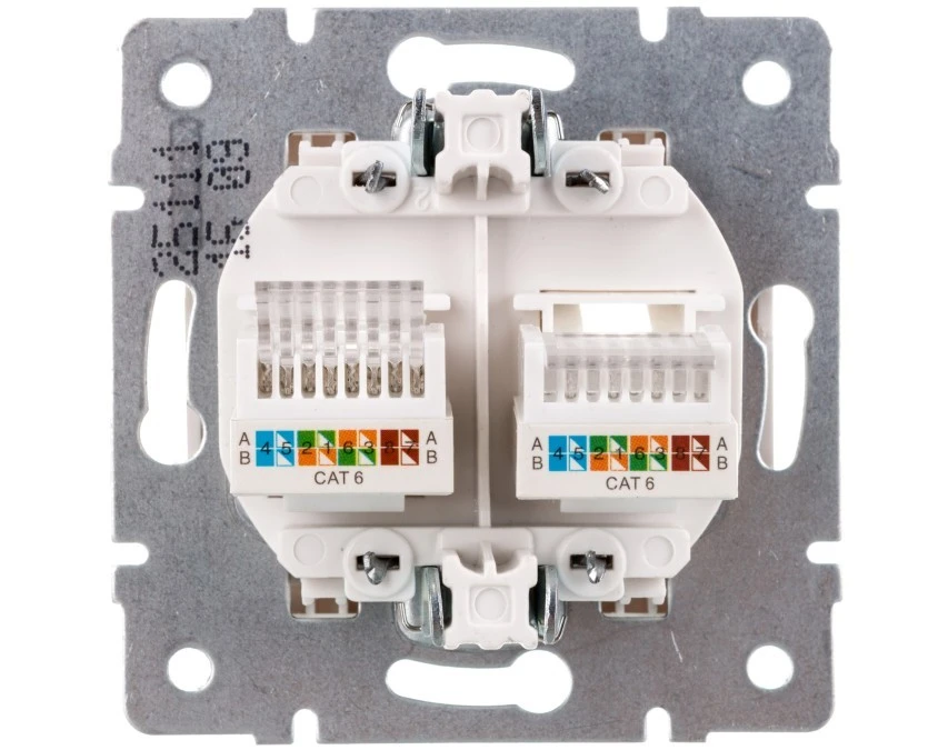 LOGI Gniazdo komputerowe (2xRJ45Cat 6 Jack) niezależne Biały 25111 - obrazek 2