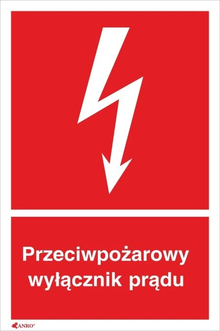 Naklejka ostrzegawcza /Przeciwpożarowy wyłącznik prądu 150x205/ 31P/F1/FS /5szt./ - obrazek 2