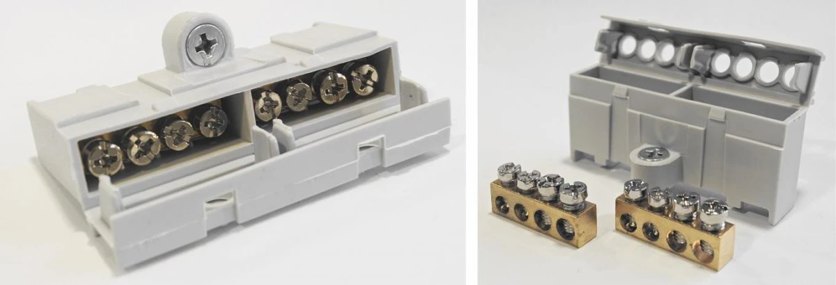 Listwa zaciskowa 2x4‑polowa N+Pe szara LZMI‑W8 - obrazek 3
