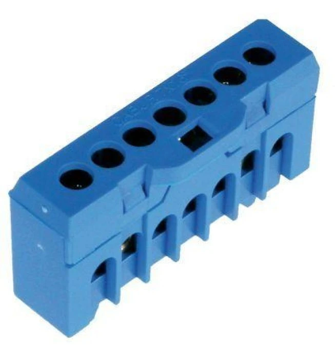 Listwa zaciskowa (1,5‑10/16)mm2, 7 otworów, niebieska ESC‑QBLOK7001 003903204 - obrazek 1