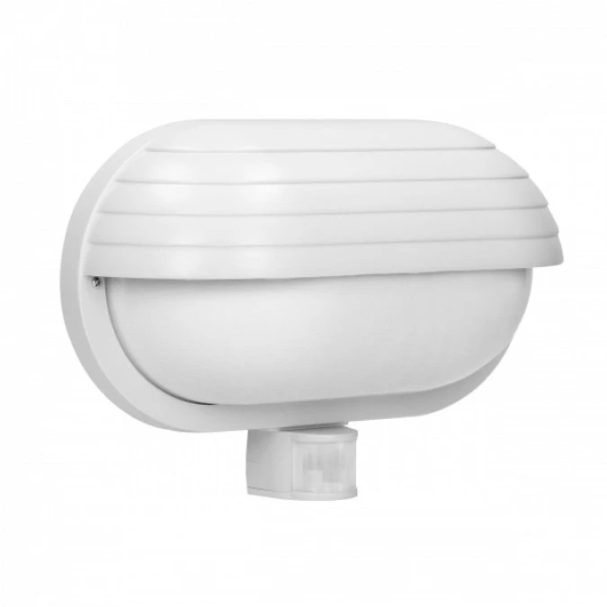 MUSAM, oprawa ogrodowa z czujnikiem ruchu 180st, 1x60W, E27, IP44, z przesłoną, plastik, biała Symbol: LF‑1/W EAN: 590825,LF‑1/W