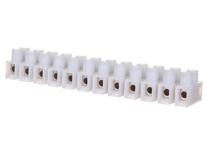 Listwa zaciskowa gwintowa 1,5mm2 12‑torowa poliamidowa PA66 z podkładką biała LPA12‑1.5 89091110 - obrazek 2