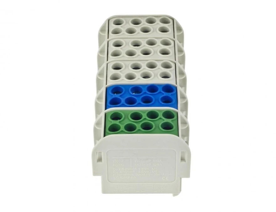 Listwa zaciskowa pięciopolowa ZGX 5x(1x35/2x25) mm2 (3P+N+PE) ENE‑00519 - obrazek 2