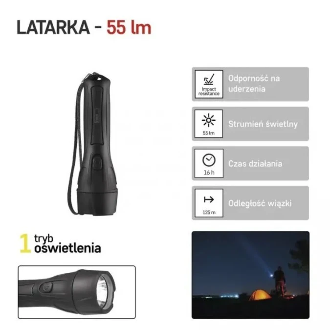LATARKA PVC 1W LED 2xAA P3210 - obrazek 3