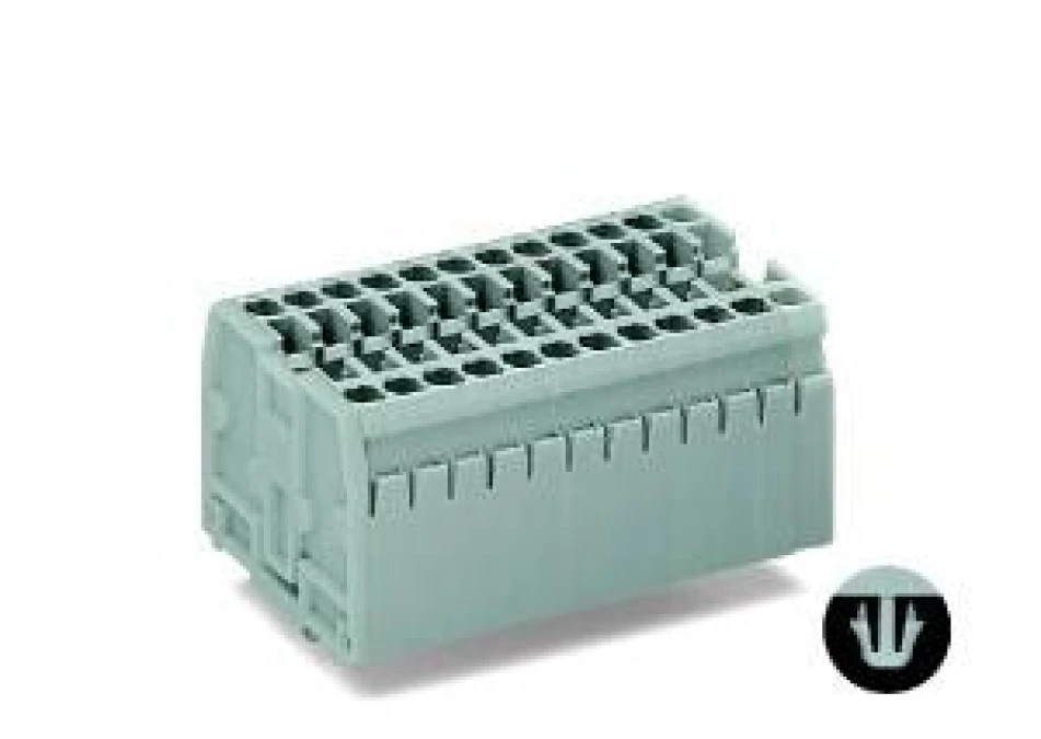 Listwa zaciskowa 2‑przewodowa 2,5mm2 12‑torowa szara stopki montażowe 869‑162 /25szt./ - obrazek 1