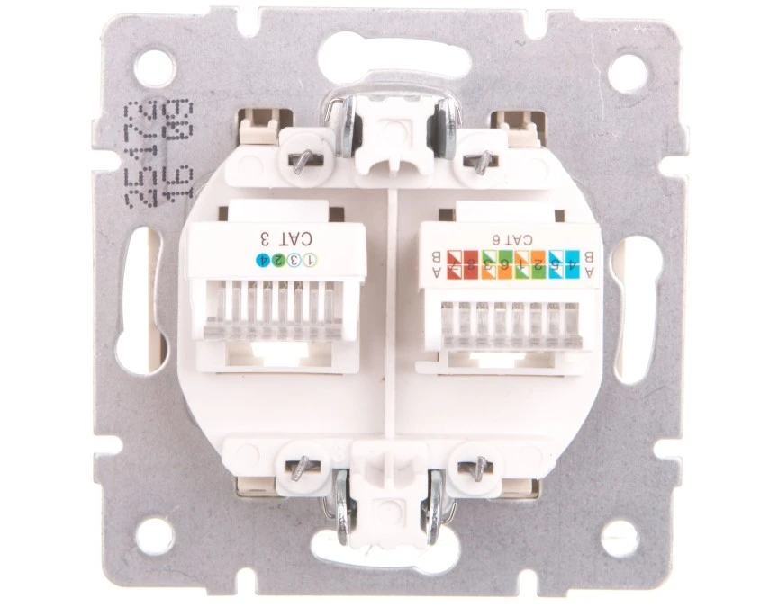 LOGI Gniazdo teleinformatyczne (RJ45 Cat 6+RJ11) Kremowy 25172 - obrazek 2