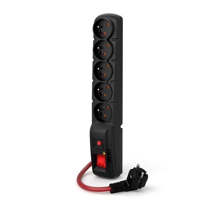Listwa zasilająca ACAR F5 POWER 5gn.10m 16A czarna - obrazek 1