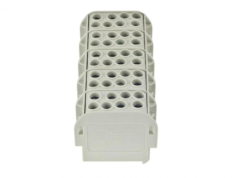 Listwa zaciskowa pięciopolowa ZGX 5x(1x35/2x25) mm2 (szara) ENE‑00518 - obrazek 2