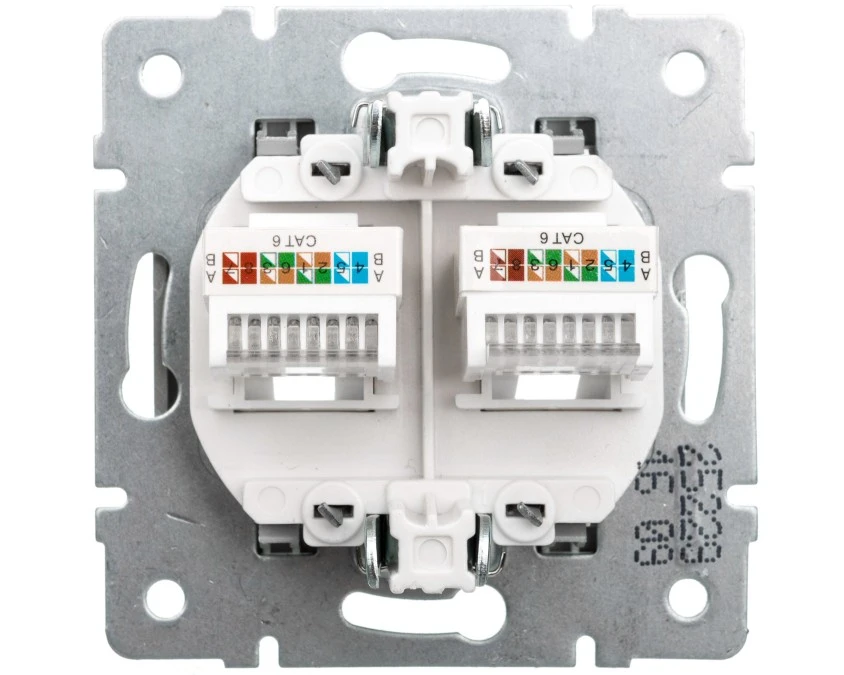LOGI Gniazdo komputerowe (2xRJ45Cat 6 Jack) niezależne Srebrny 25229 - obrazek 2