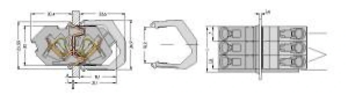 Listwa zaciskowa 6‑torowa 4mm2 szara 826‑166 /50szt./ - obrazek 2