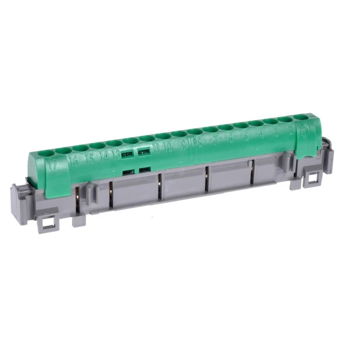 Listwa przyłączeniowa 17‑otworów zielona IP2xZ17 004835 - obrazek 3