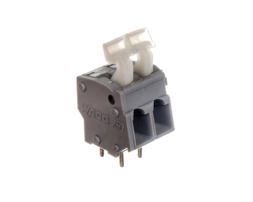 Listwa zaciskowa do płytek drukowanych 2‑torowa raster 5‑5,08mm szara 257‑452 /100szt./ - obrazek 2