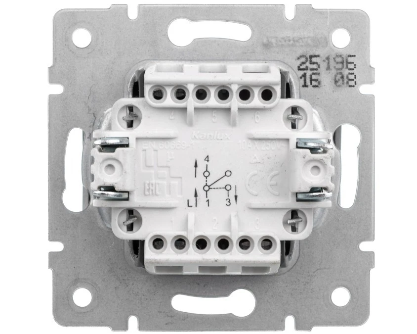 LOGI Łącznik żaluzjowy śrubowy 10AX 250V srebrny 021100143 25196 - obrazek 2