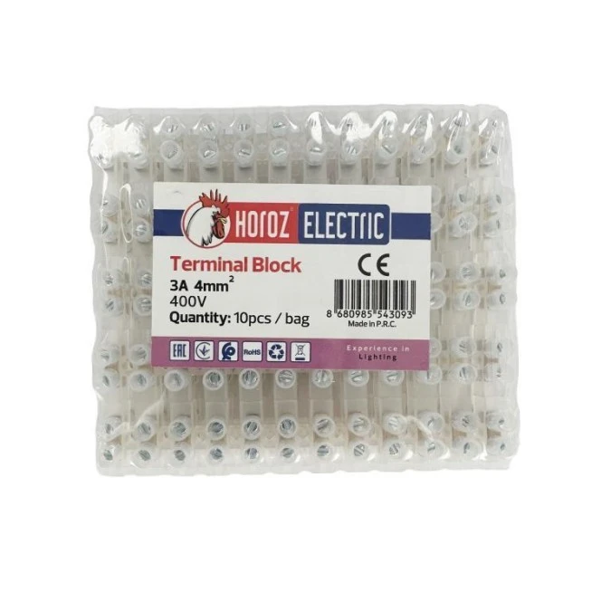 Listwa zaciskowa LTF 12‑torowa do 4mm² 3A biała HOROZ 10szt. - obrazek 3