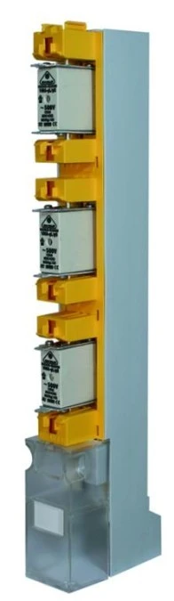Listwa bezpiecznikowa, wielkość 00, 160A, rozstaw szyn 100 mm, przyłącze: zacisk ramkowy typu U do 95 mm2 L00‑3/100/KU00/HA L565 - obrazek 1