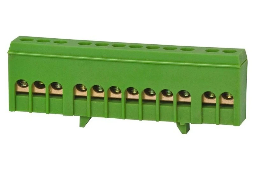 Listwa ochronna 12‑modułowa 12x16mm2 zielona IP20