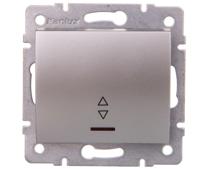 LOGI Łącznik schodowy z LED śrubowy 10AX 250V srebrny 021140143 25200 - obrazek 1