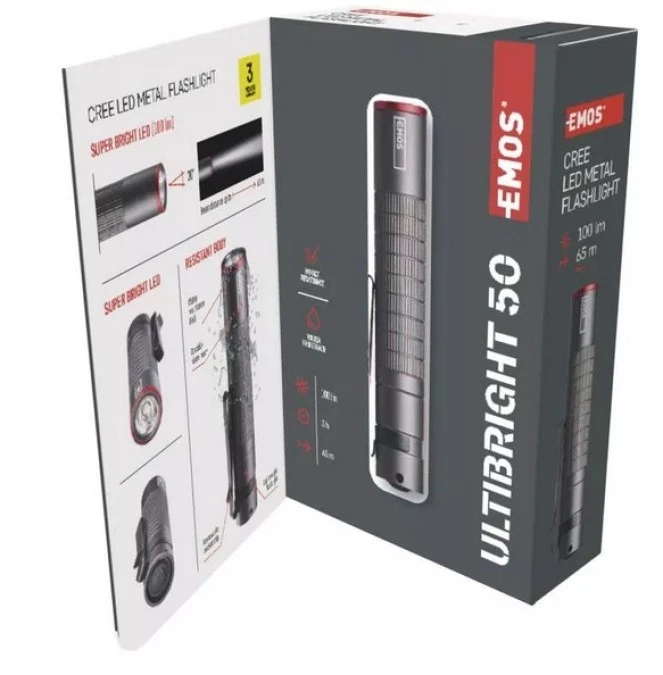 Latarka metalowa CREE LED Ultibright 50 100lm 1xAAA P3150 - obrazek 3