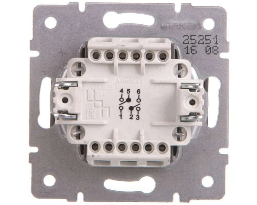 LOGI Łącznik podwójny schodowy śrubowy 10AX 250V grafit 021060141 25251 - obrazek 2