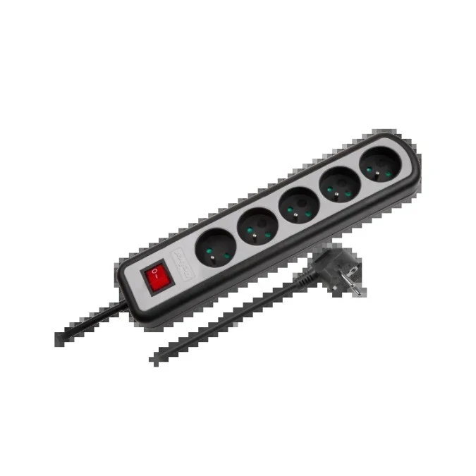 Listwa zasilajaca Rebel 5 gniazd z przełacznikiem, 1,5m (1,5mm) - obrazek 1