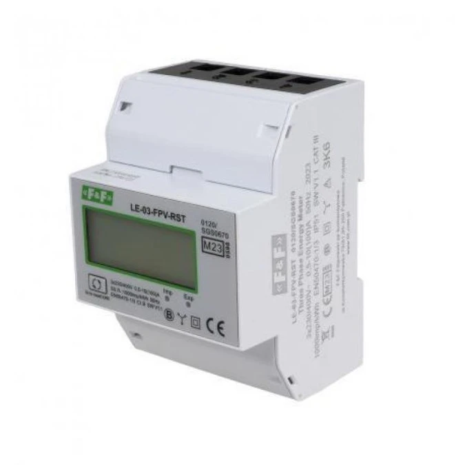 Licznik zużycia energii, 3‑fazowy 100A bezpośredni, dwukierunkowy, zgodny z MID LE‑03‑FPV‑RST - obrazek 2