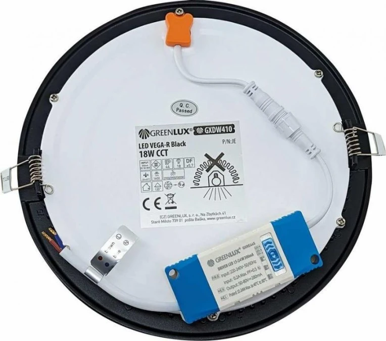 LED VEGA‑R Black 18W CCT 1600/2420lm ‑ Oprawa LED do zabudowy p/t (Downlight LED) GXDW410 - obrazek 2