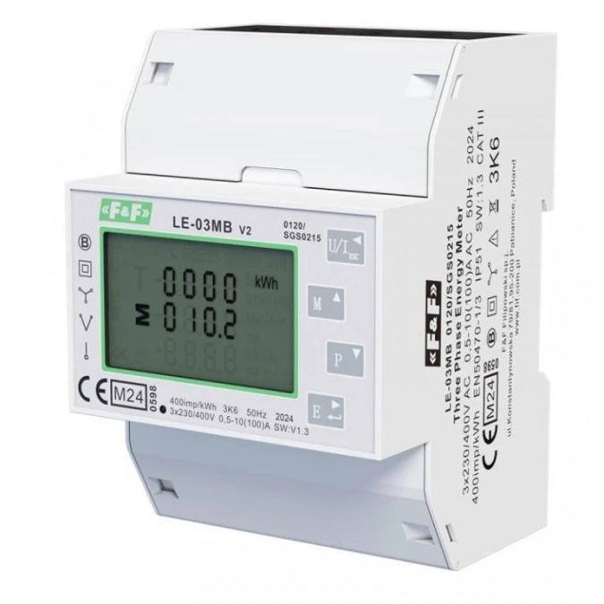 Licznik energii elektrycznej 3‑fazowy z wyświetlaczem LCD 100A LE‑03MB - obrazek 1