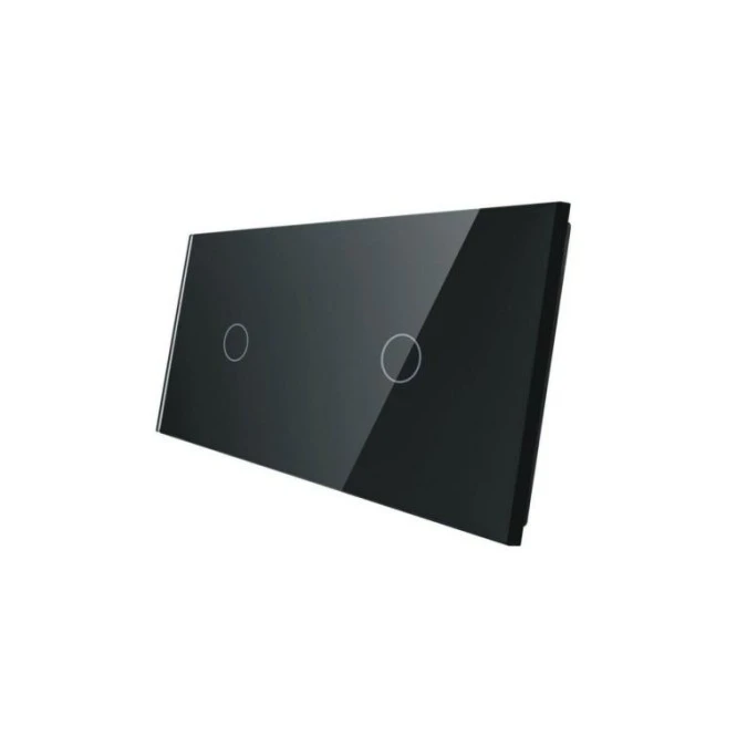 Livolo CZARNY PANEL SZKLANY 1+1 7011‑62 - obrazek 1