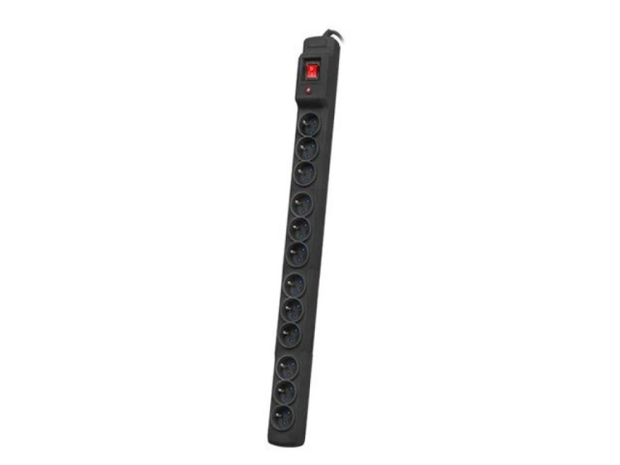 Listwa zasilająca RACK 19 ARMAC MULTI M12 5M 12X 230V PL montaż pionowy, czarna M12/50/CZ - obrazek 1