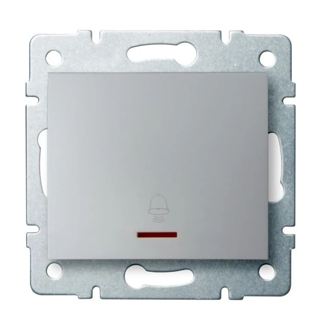 LOGI Łącznik zwierny dzwonek z LED śrubowy 10AX 250V srebrny 021080143 25194 - obrazek 2