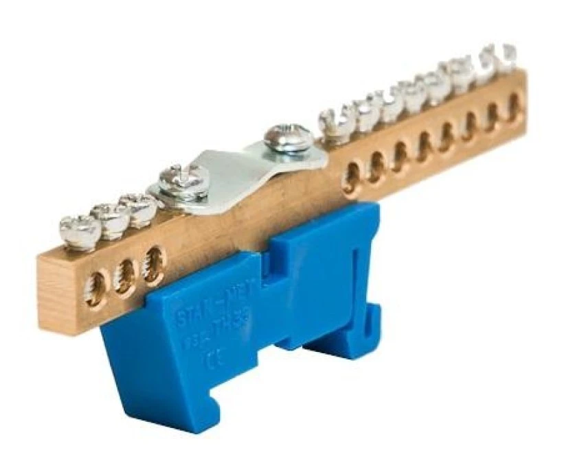Listwa zaciskowa zerowa 11 x 10mm2 + 1 x 35mm2 niebieska TH 35‑K/N - obrazek 1