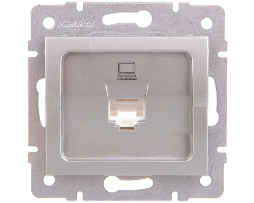 LOGI Gniazdo komputerowe pojedyncze (RJ45Cat 5e Jack) Srebrny 25226 - obrazek 1